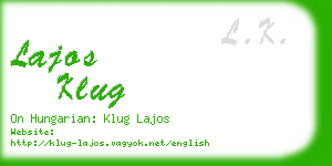 lajos klug business card